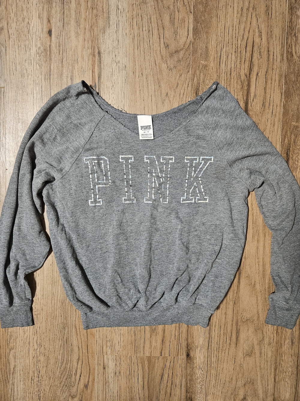 PINK by Victoria's Secret Gray Off-Shoulder Sweatshirt